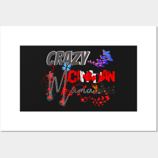 Crazy Canadian Mom, in black, gift for mom, Mothers day gift, Posters and Art